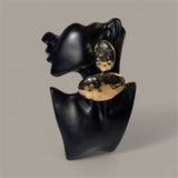 Oversized Gold Textured Dangle Earrings