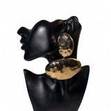 Oversized Gold Textured Dangle Earrings