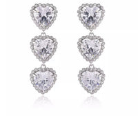 Glacier Heart Clip On Earrings