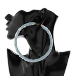Denim Hoop Earrings